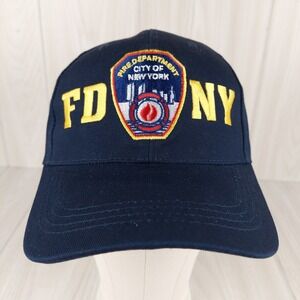 FDNY New‎ York City Hat Fire Department Embroidered Adjustable Blue Logo Patch